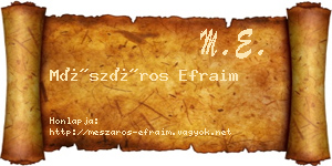 Mészáros Efraim névjegykártya